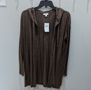 NWT J. Jill hooded linen blend sweater **Large**